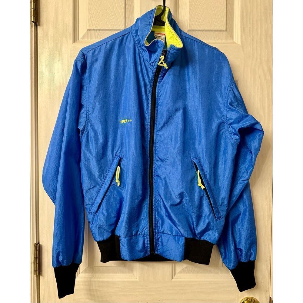 Vintage TREK USA Bicycle Nylon Full Zip Lightweight Cycling Jacket Size Small